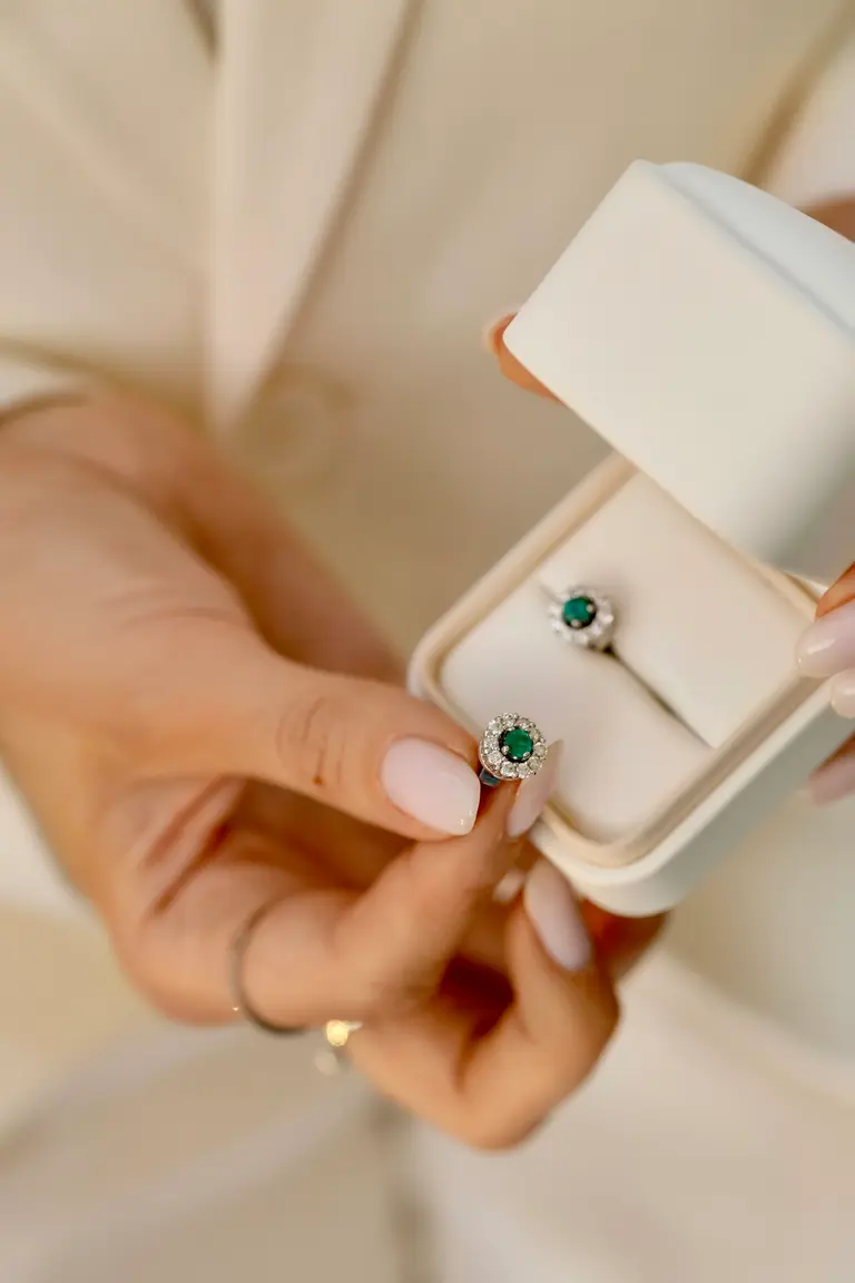 Halo Convertible Earrings with Emeralds — photo 6